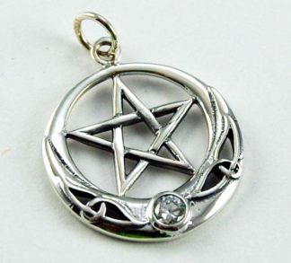 Pendant Silver Star Clear Stone