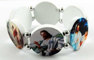 Bracelet Icon Circle Shape White 12pcs