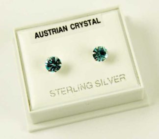 Silver Earring Stud Aqua
