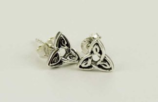 Earring Silver Stud Celtic Triangle