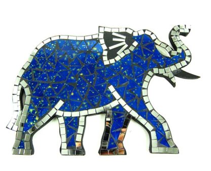 Mirror Elephant Mosaic Blue