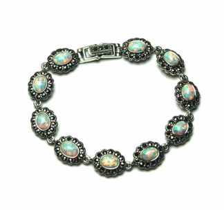 Silver Bracelet Marcasite Opal