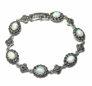 Silver Bracelet Marcasite Opal