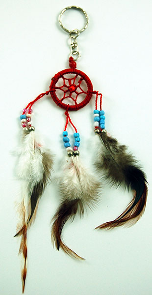 Dream Catcher Keyring Red