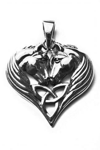 Silver Pendant Unicorn Heart