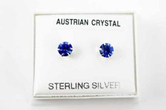 Earring Silver Stud Dark Blue