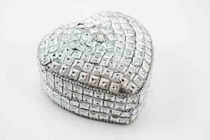 Box Heart Silver Glitter 10cm