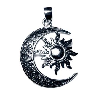 Silver Pendant Moon And Sun