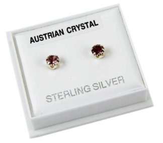 Earring Silver Stud Light Purple