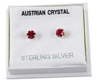 Earring Silver Stud Pink