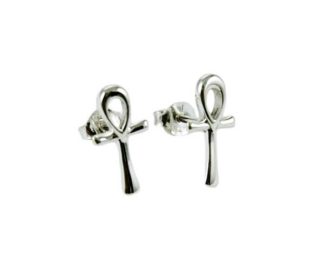 Earring Silver Stud Ankh 13mm