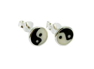 Earring Silver Stud Ying Yang