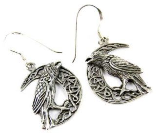 Earring Silver Raven Moon