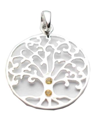 Silver Pendant Tree Citrine