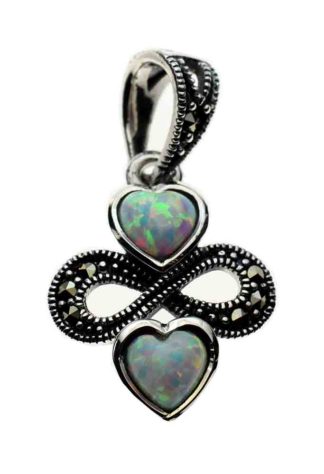 Silver Pendant Marcasite Opal