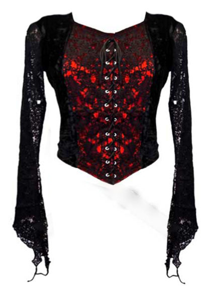 Dark Star Blouse Black And Red