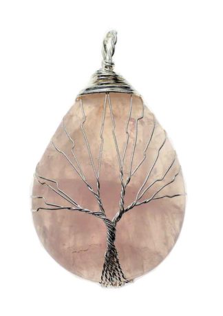 Pendant Tree Of Life Rose Quartz