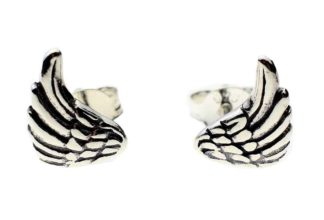 Silver Earring Stud Wings