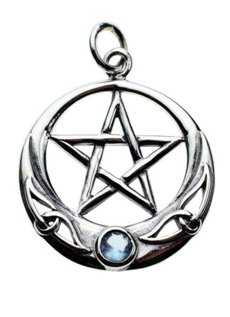 Pendant Silver Pentagram Aqua
