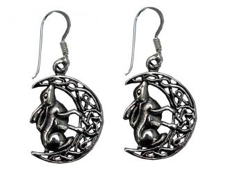 Silver Earring Hare On Moon Lisa Parker Licensed