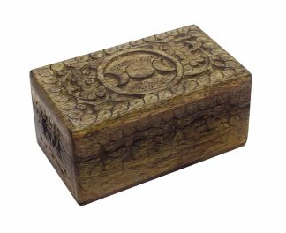 Box Wooden Carved Pagan 5X3 Inch