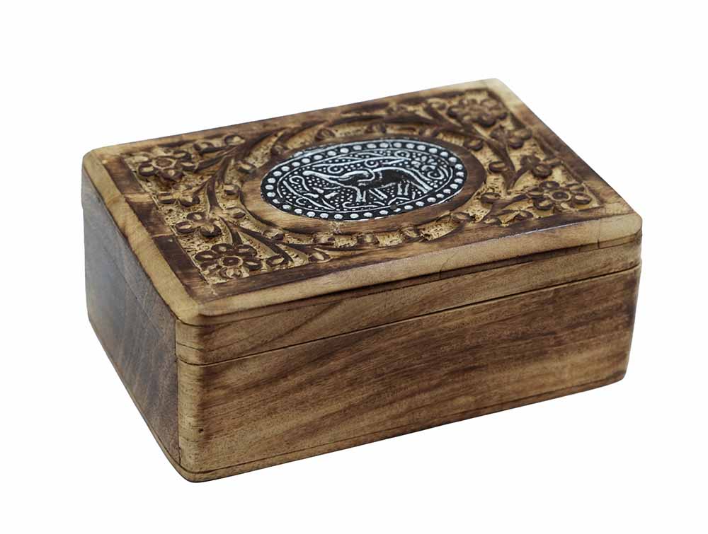 Box Wood Elephant 6X4 Inch