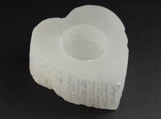 Selenite Candle Holder Heart