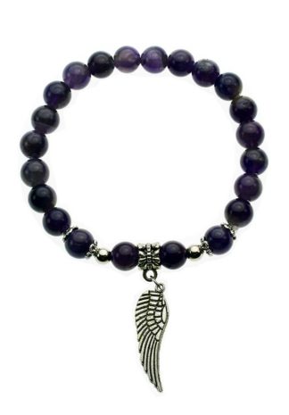 Bracelet Metal Wing Amethyst