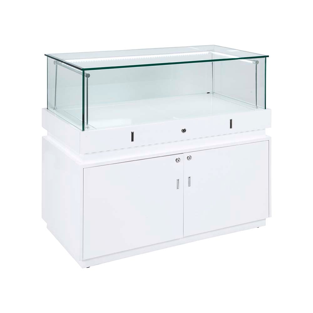 Frameless Display Glass Counter 1200X495X1050mm SLW Code 99067