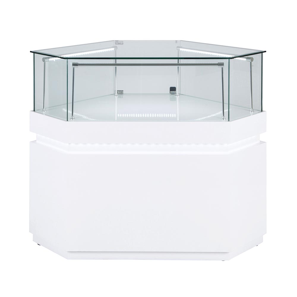 Frameless Display Glass Counter 750X750X1050mm SLW Code 99082