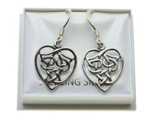 Silver Earring Celtic Heart