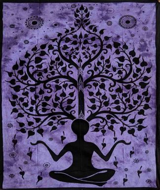 Bedspread Double Yoga Man Tree