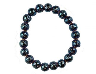 Bracelet Blue Plated Lava Bead