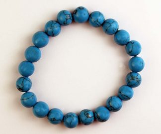 Bracelet Blue Howlite 10mm Beads