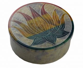 Soapstone Box 3″ Lotus
