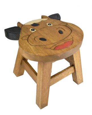 Stool Wooden Cow Face