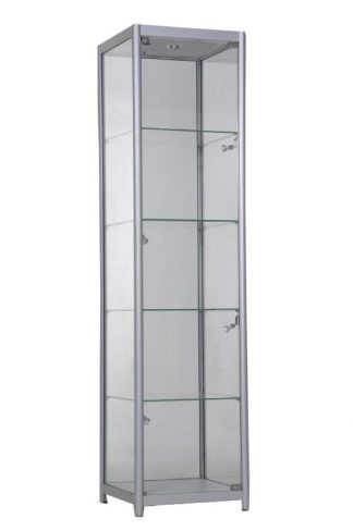 Glass Cabinet 500X500X1980mm 4 Shelves Led Bulb Lighting Code 99904