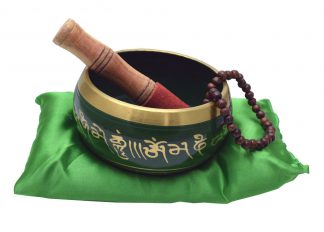 Singing Bowl Buddha 12cm Green