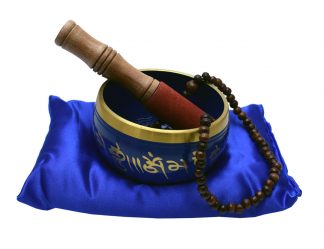 Singing Bowl Buddha 11cm Blue