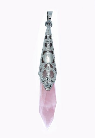Pendant Faceted Lace Rose Quartz
