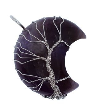 Pendant Moon Amethyst Tree of Life