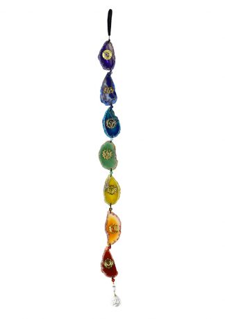 Chakra Agate Slice Hanging