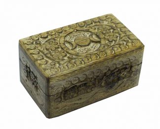Box Wooden Triple Moon 5X3 In