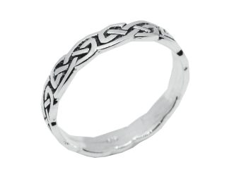 Silver Ring Celtic Band Thin