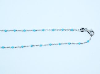 Silver Chain DC Turquoise 16″