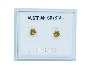 Silver Earring Stud Amber