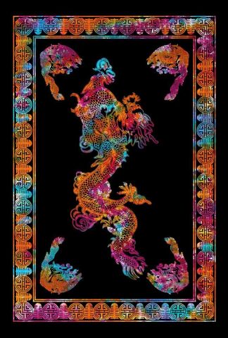 Bedspread Single Dragon Multicolour