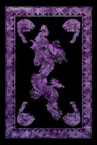 Bedspread Single Dragon Purple