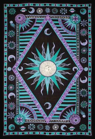 Bedspread Single Sun Turquoise