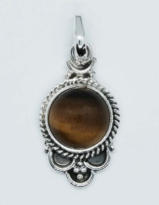 Silver Pendant Tiger Eye 10×10